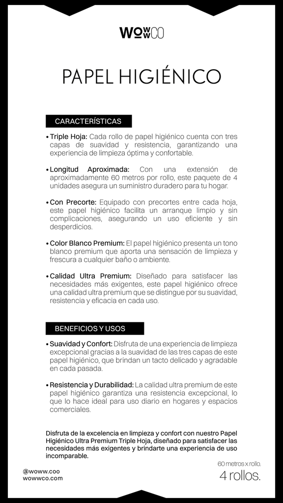 PAPEL HIGIÉNICO 4 UN [WC]