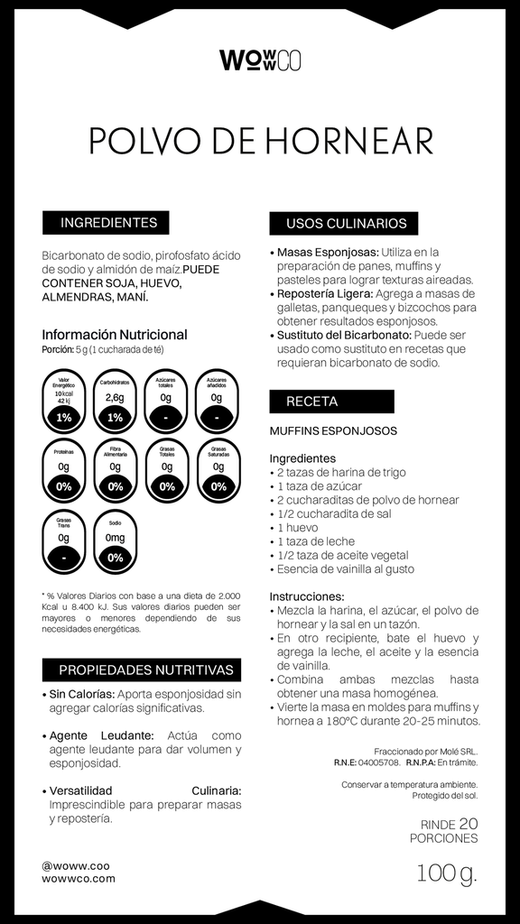 POLVO DE HORNEAR - RECARGA - 100 GR [WC]