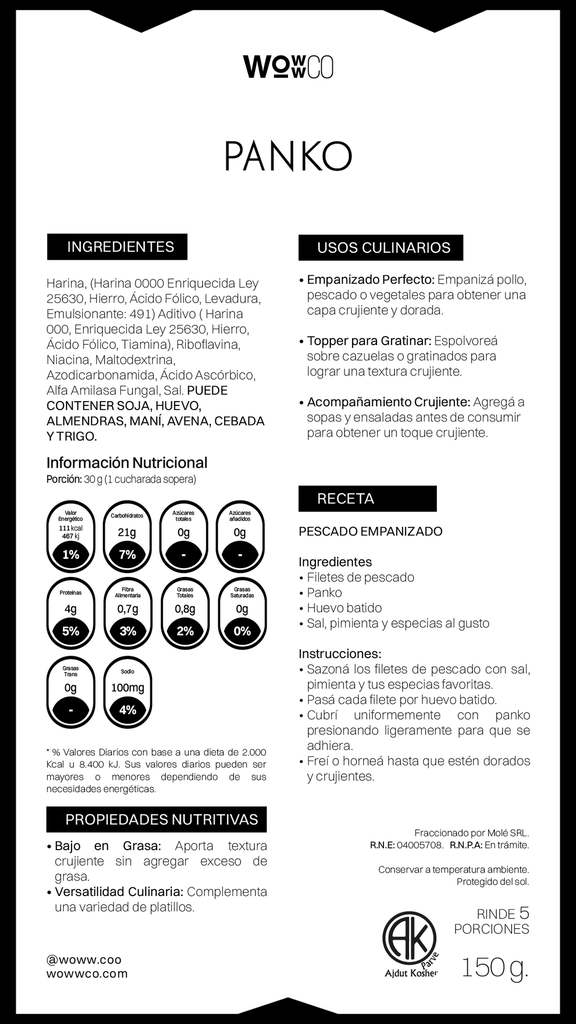 PANKO - REBOZADOR CROCANTE - 150 GR [WC]