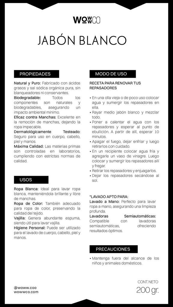 JABÓN BLANCO EN PAN - 1 UN [WC]